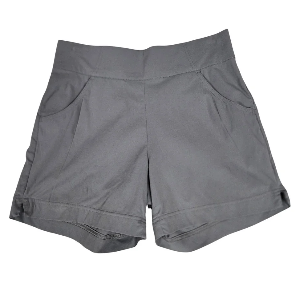 Columbia Pull On Hiking Active Shorts  Elastic Waist Pocket Gray Women's Size S
